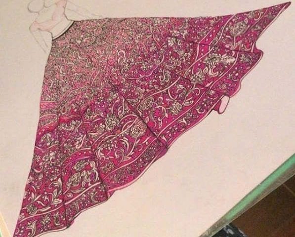 drawing of lehenga